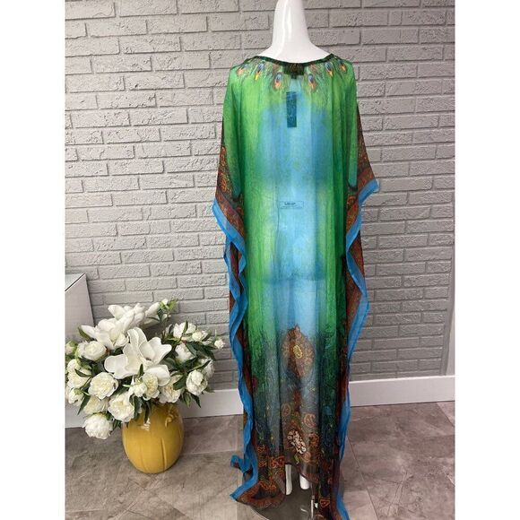 NWT Kaniza Woman Jeweled Ombre Kaftan /Kimono One Size Fits Most Dress - Picture 2 of 9